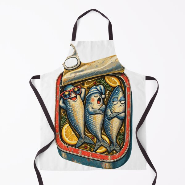 Item preview, Funny Sardines in a Tin – Retro Vintage Fish Cartoon designed and sold by Louliloulita.
