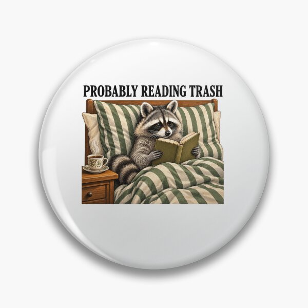 Item preview, Raccoon Reading In Bed Probably Reading Trash designed and sold by elderberry.