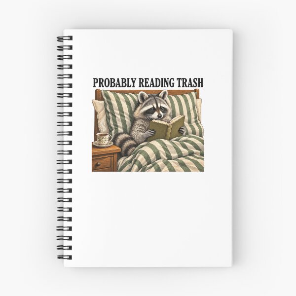Item preview, Raccoon Reading In Bed Probably Reading Trash designed and sold by elderberry.