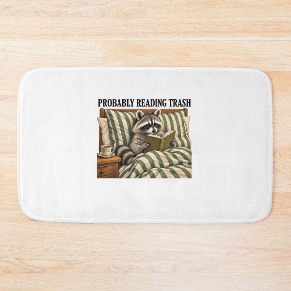 Item preview, Raccoon Reading In Bed Probably Reading Trash designed and sold by elderberry.