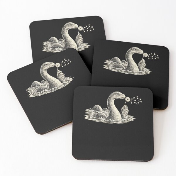 Item preview, Funny Gentle Lake Monster Blowing Dandelion Puff Fantasy Art Art designed and sold by elderberry.