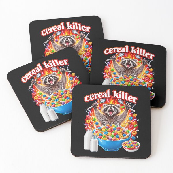 Item preview, Cereal Killer Raccoon Breakfast Pun designed and sold by elderberry.