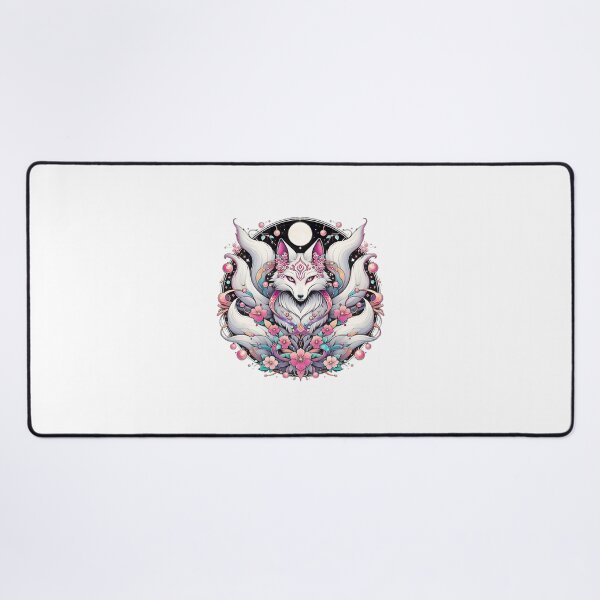 Item preview, Enchanting Kitsune Surrounded By Flowers And Moonlit Magic LIMITED EDITION designed and sold by YoussefQarbi.