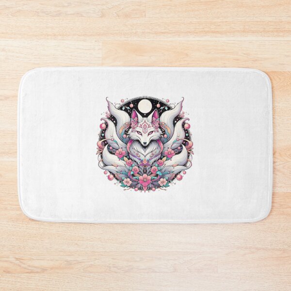 Item preview, Enchanting Kitsune Surrounded By Flowers And Moonlit Magic LIMITED EDITION designed and sold by YoussefQarbi.