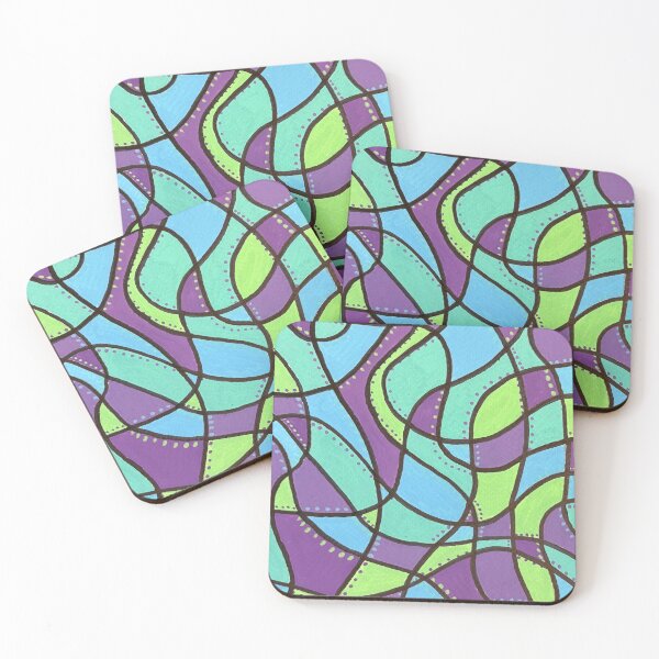 Item preview, Cool Tones Squiggle and Dots Design designed and sold by Honeybee Cameron.