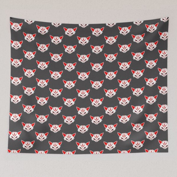Aperçu de l'œuvre Large Kitsune Mask Art - Japanese Fox Spirit Yokai Design PERFECT GIFT FOR YOU AND FRIENDS créée et vendue par YoussefQarbi.