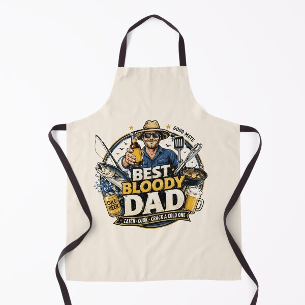 Item preview, Best Bloody Dad Australia Catch Cook Crack A Cold One Fishing BBQ Tee designed and sold by Yellowriversss.