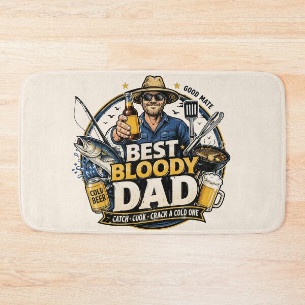 Item preview, Best Bloody Dad Australia Catch Cook Crack A Cold One Fishing BBQ Tee designed and sold by Yellowriversss.