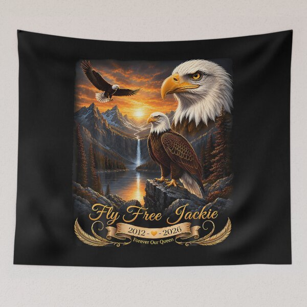 Item preview, Fly Free Jackie The Big Bear Bald Eagle Memorial Tribute designed and sold by JamesCrArt.