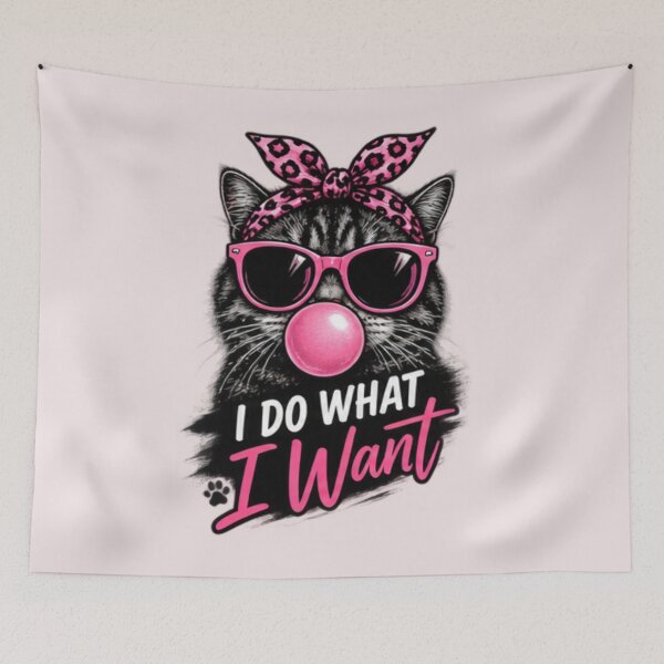 Item preview, I Do What I Want Pink Cat Attitude Sunglasses designed and sold by WOWART69.