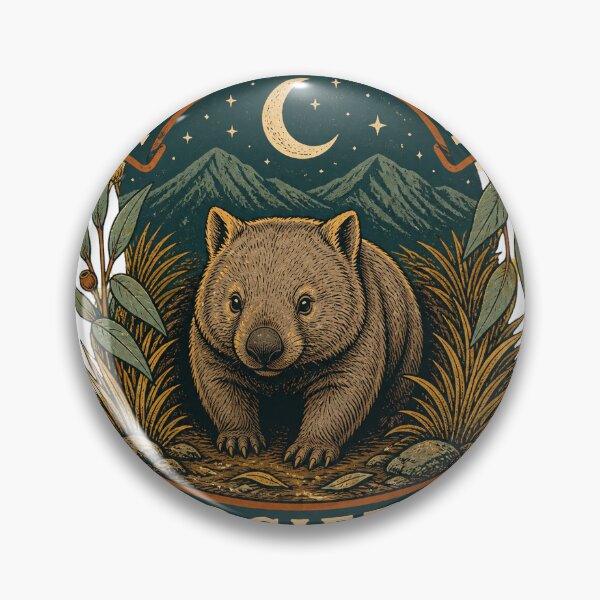 Item preview, Moonlit Burrow Society – Vintage Wombat Nature Design designed and sold by MotasDesigns.