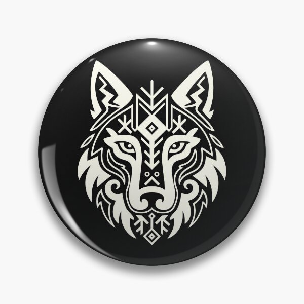 Item preview, Fenrir: Geometric Norse Wolf Runic Design in white designed and sold by JacquiTaylorArt.