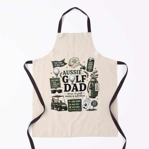 Item preview, Aussie Golf Dad Collage Born To Golf Raised In Australia Golf Dad Life Tee designed and sold by Yellowriversss.