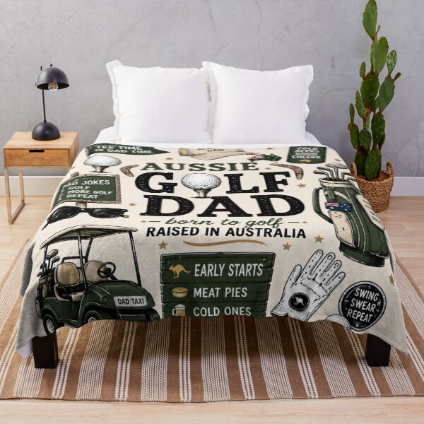Item preview, Aussie Golf Dad Collage Born To Golf Raised In Australia Golf Dad Life Tee designed and sold by Yellowriversss.