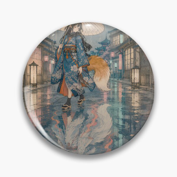 Item preview, Urban Neon Fox Vintage Japanese Kitsune Girl Ukiyoe Woodblock LIMITED EDITION designed and sold by YoussefQarbi.