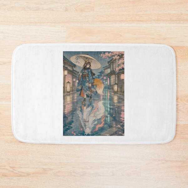 Item preview, Urban Neon Fox Vintage Japanese Kitsune Girl Ukiyoe Woodblock LIMITED EDITION designed and sold by YoussefQarbi.