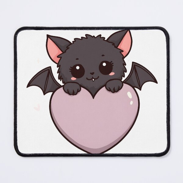 Item preview, Cute Kawaii Bat Holding Pink Heart – Adorable Gothic Love Halloween Sticker & T-Shirt designed and sold by ColorClouds.