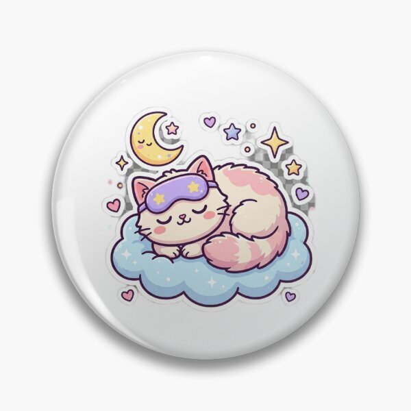 Artikelvorschau, Kawaii-Schläfrige Katze auf einer Wolke Pastell-Aufkleber entworfen und verkauft von Tinydoodlenest .