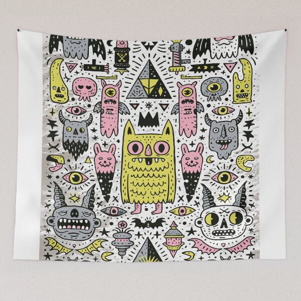 Item preview, Whimsical Monster Doodle Art Abstract Design designed and sold by Romgora.