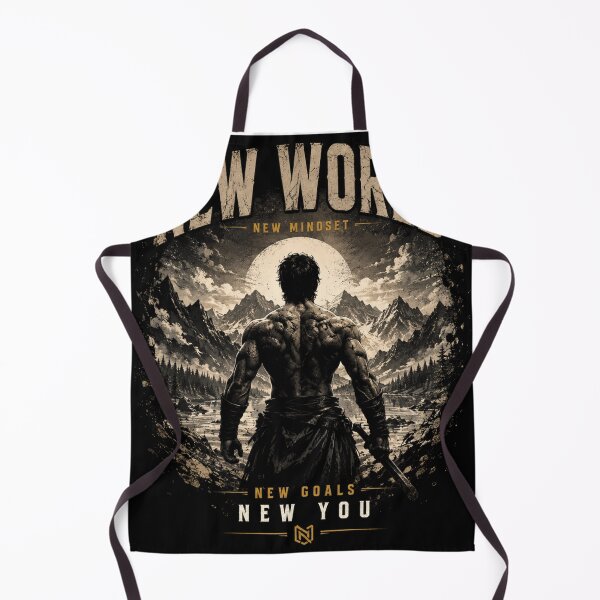 Item preview, New World New Mindset New Goals New You – Warrior Mountain Gym Motivation designed and sold by DreamcraftLK.