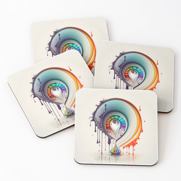Item preview, Navy Teardrop with Rainbow Eye designed and sold by RAGANADesign.