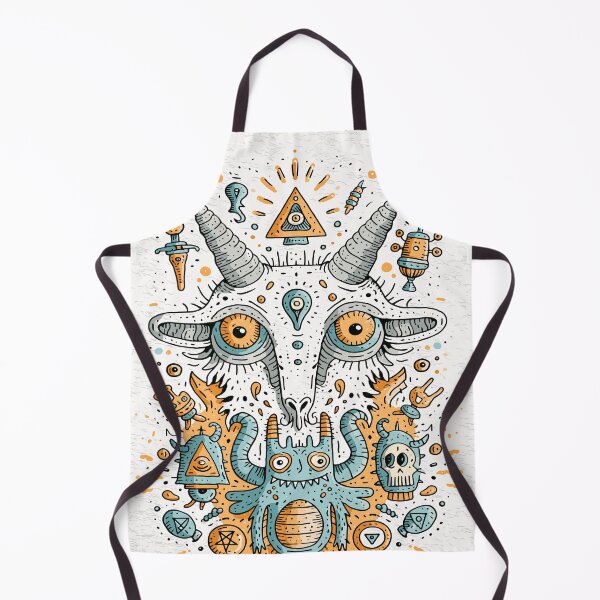 Item preview, Whimsical Occult Goat Head Creature Illustration designed and sold by Romgora.