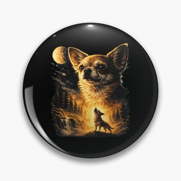 Item preview, Chihuahua Moon Howl Forest Waterfall Art designed and sold by OlyvieArt.