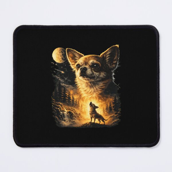 Item preview, Chihuahua Moon Howl Forest Waterfall Art designed and sold by OlyvieArt.