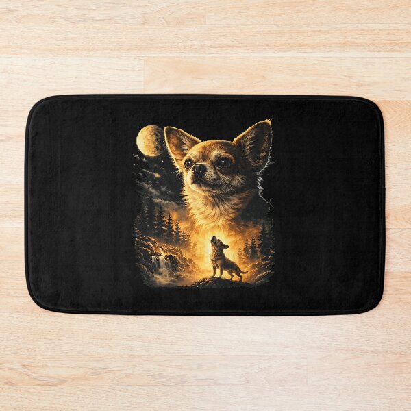 Item preview, Chihuahua Moon Howl Forest Waterfall Art designed and sold by OlyvieArt.
