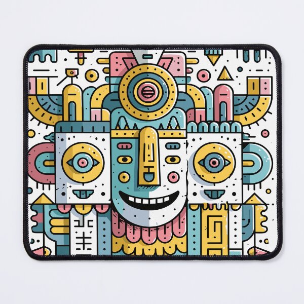 Item preview, Vibrant Abstract Tribal Robot Art designed and sold by Romgora.