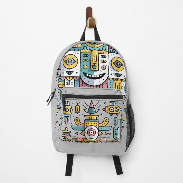 Item preview, Vibrant Abstract Tribal Robot Art designed and sold by Romgora.