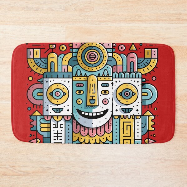 Item preview, Vibrant Abstract Tribal Robot Art designed and sold by Romgora.
