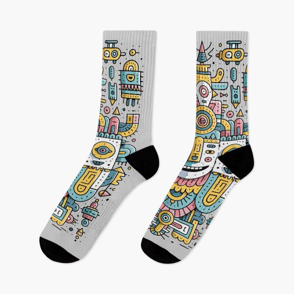 Item preview, Vibrant Abstract Tribal Robot Art designed and sold by Romgora.