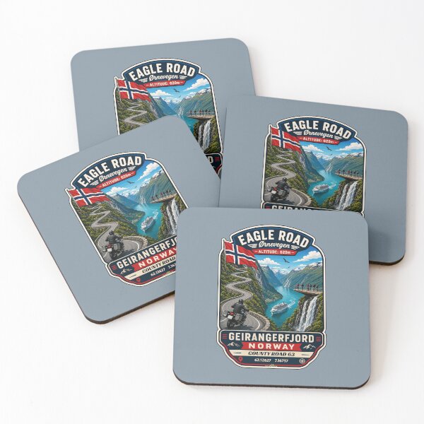 Item preview, Eagle Road Norway Geiranger Scenic Mountain Pass Motorcycle Sticker TShirt 03 designed and sold by OuterShellUK.
