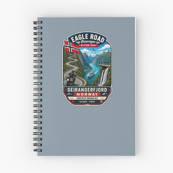 Item preview, Eagle Road Norway Geiranger Scenic Mountain Pass Motorcycle Sticker TShirt 03 designed and sold by OuterShellUK.