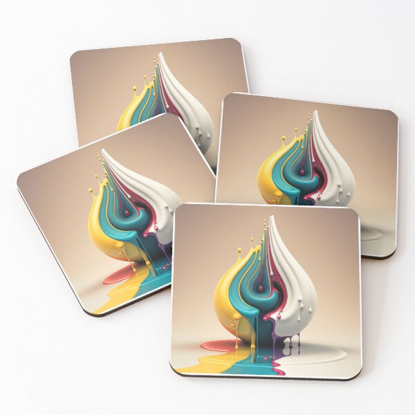 Item preview, Cream and Teal Flame with Pink designed and sold by RAGANADesign.