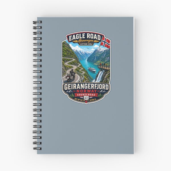 Item preview, Eagle Road Norway Geiranger Scenic Mountain Pass Motorcycle Sticker TShirt 04 designed and sold by OuterShellUK.