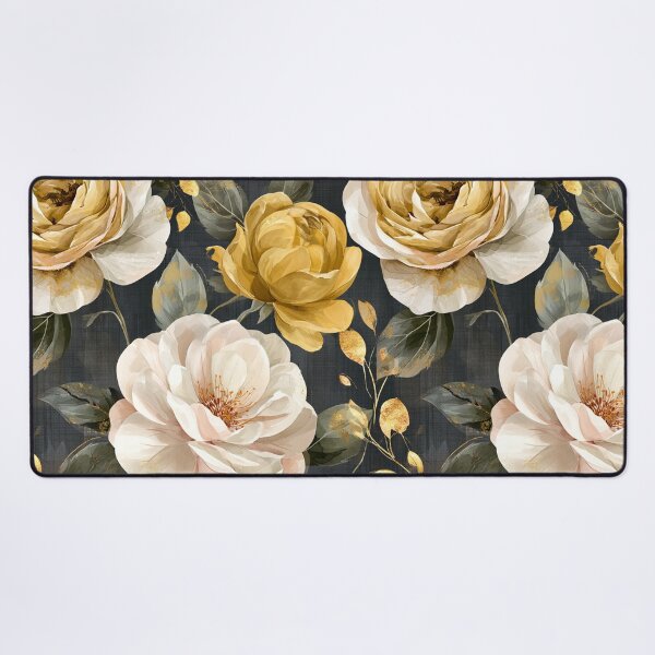 Item preview, Golden Ivory Roses on Midnight Botanical designed and sold by haleymaree.