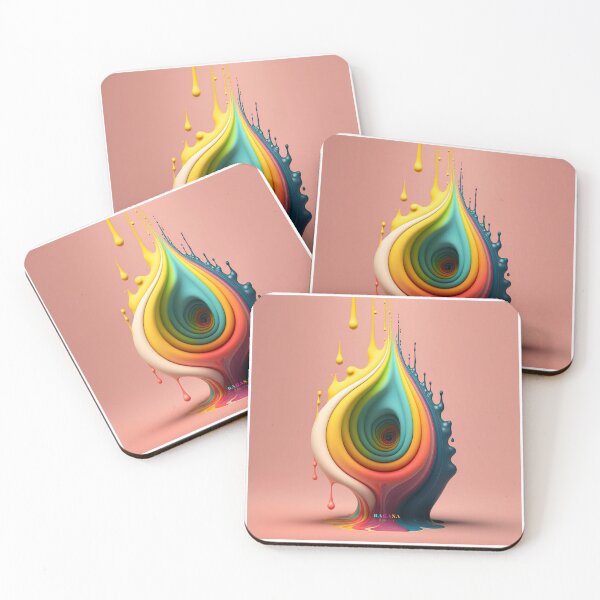 Item preview, Teal Flame on Coral Pink designed and sold by RAGANADesign.