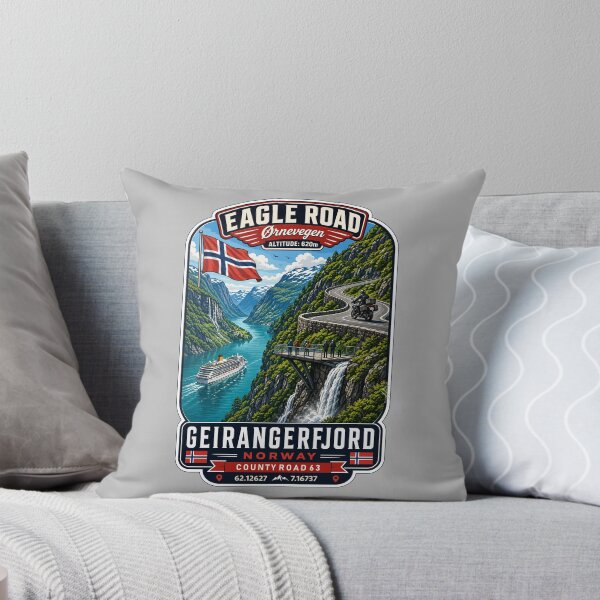 Item preview, Eagle Road Norway Geiranger Scenic Mountain Pass Motorcycle Sticker TShirt 05 designed and sold by OuterShellUK.
