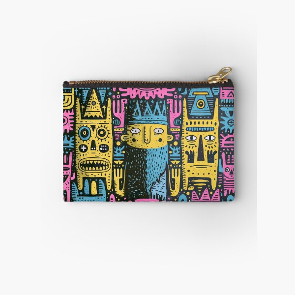 Item preview, Vibrant Doodle Monster Faces Pattern Art designed and sold by Romgora.
