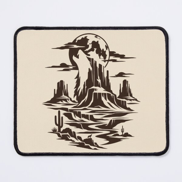 Item preview, American Desert Wolf - Western Wilderness Landscape designed and sold by JonelCrafts.