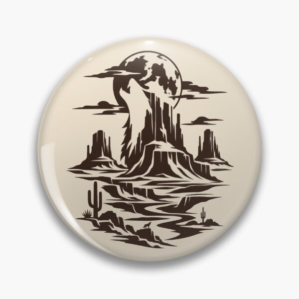Item preview, American Desert Wolf - Western Wilderness Landscape designed and sold by JonelCrafts.