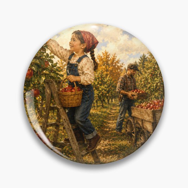 Item preview, Autumn Harvest Apple Picking Orchard Graphic designed and sold by PuzzlingRooster.