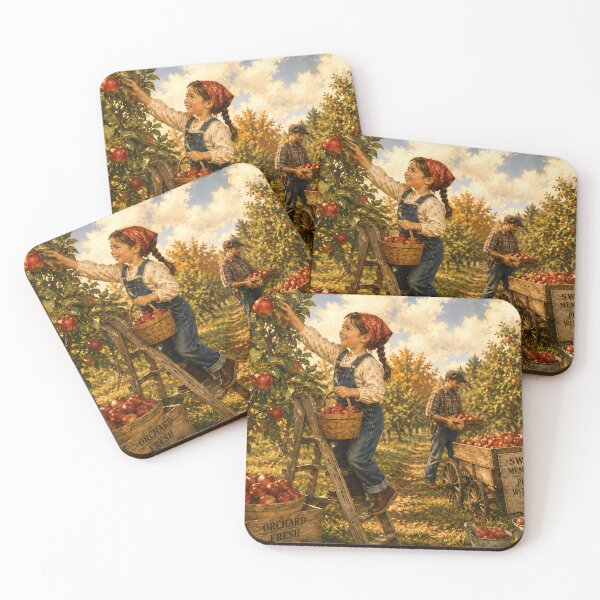 Item preview, Autumn Harvest Apple Picking Orchard Graphic designed and sold by PuzzlingRooster.