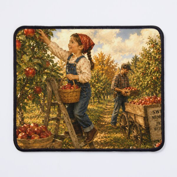 Item preview, Autumn Harvest Apple Picking Orchard Graphic designed and sold by PuzzlingRooster.