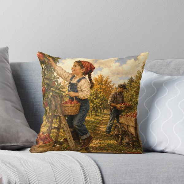 Item preview, Autumn Harvest Apple Picking Orchard Graphic designed and sold by PuzzlingRooster.