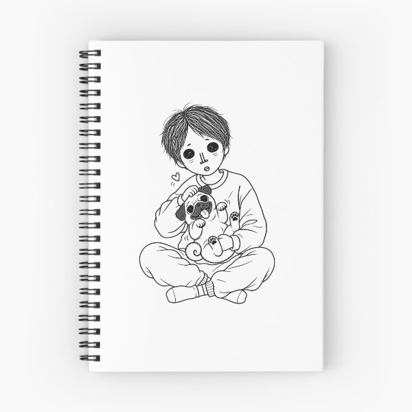 Item preview, Cute Boy and Pug Love Illustration designed and sold by Teem97.