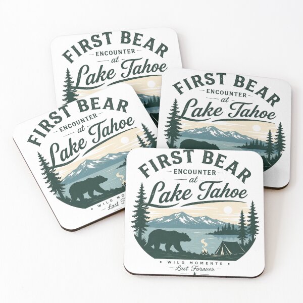 Item preview, First Bear Encounter Lake Tahoe Vintage California Camping National Park Tee designed and sold by Yellowriversss.