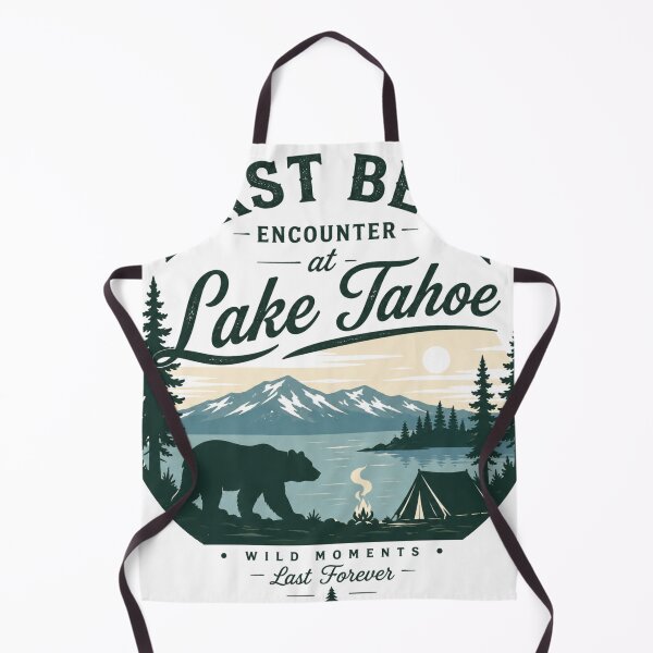 Item preview, First Bear Encounter Lake Tahoe Vintage California Camping National Park Tee designed and sold by Yellowriversss.